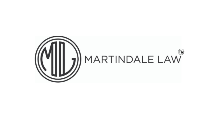Logo of Martindale Law with a circular design and modern font.